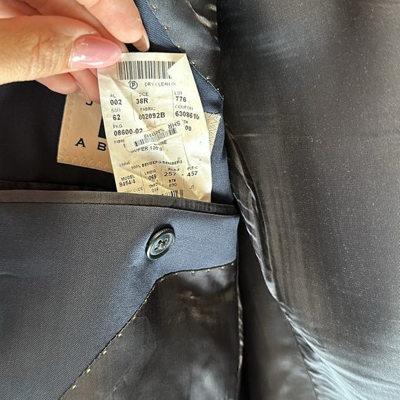 Joseph Abboud Modern Suit 38 R Navy Wool Suit Jacket Sport Coat Pants Slim Fit - Picture 8 of 11